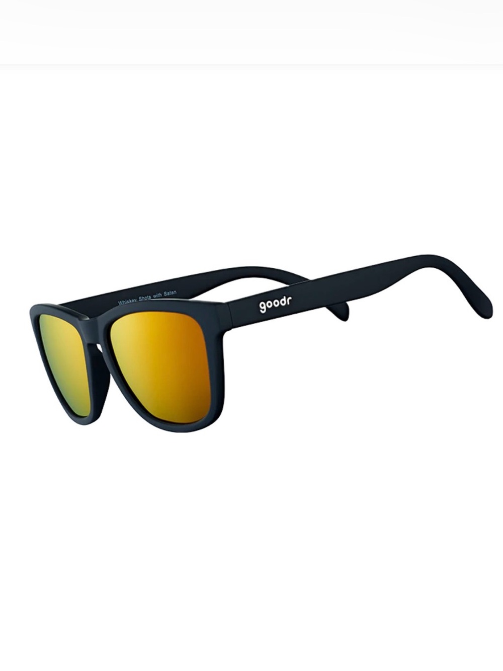 NIB goodr OGs Matte Black Sunglasses with Amber Mirrored Lenses
